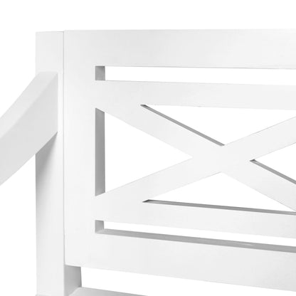 Chaises Batavia lot de 2 blanc bois d'acajou massif