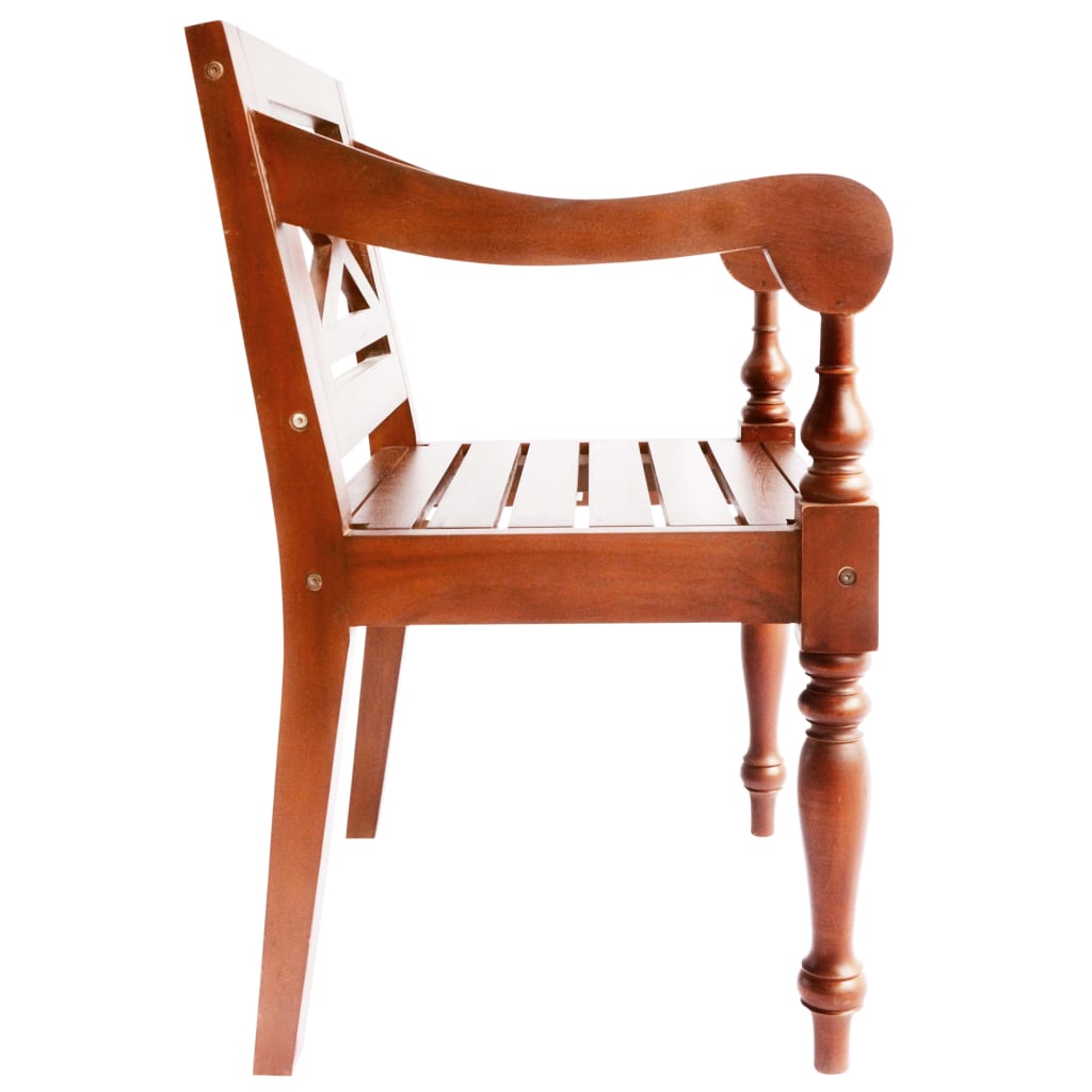 Chaises Batavia lot de 2 marron foncé bois d'acajou solide