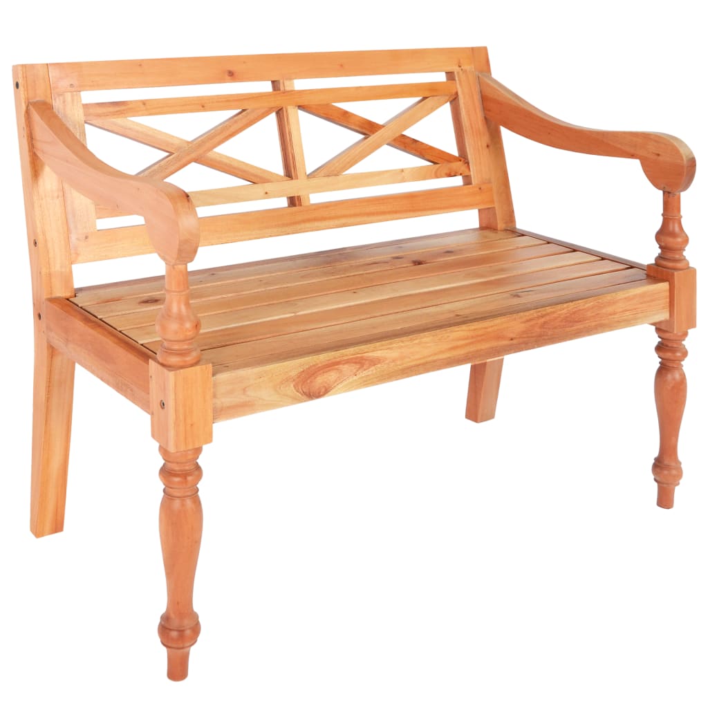 Banc Batavia 98 cm Bois d'acajou massif Marron clair