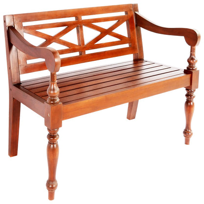 Banc Batavia 98 cm Bois d'acajou massif Marron foncé