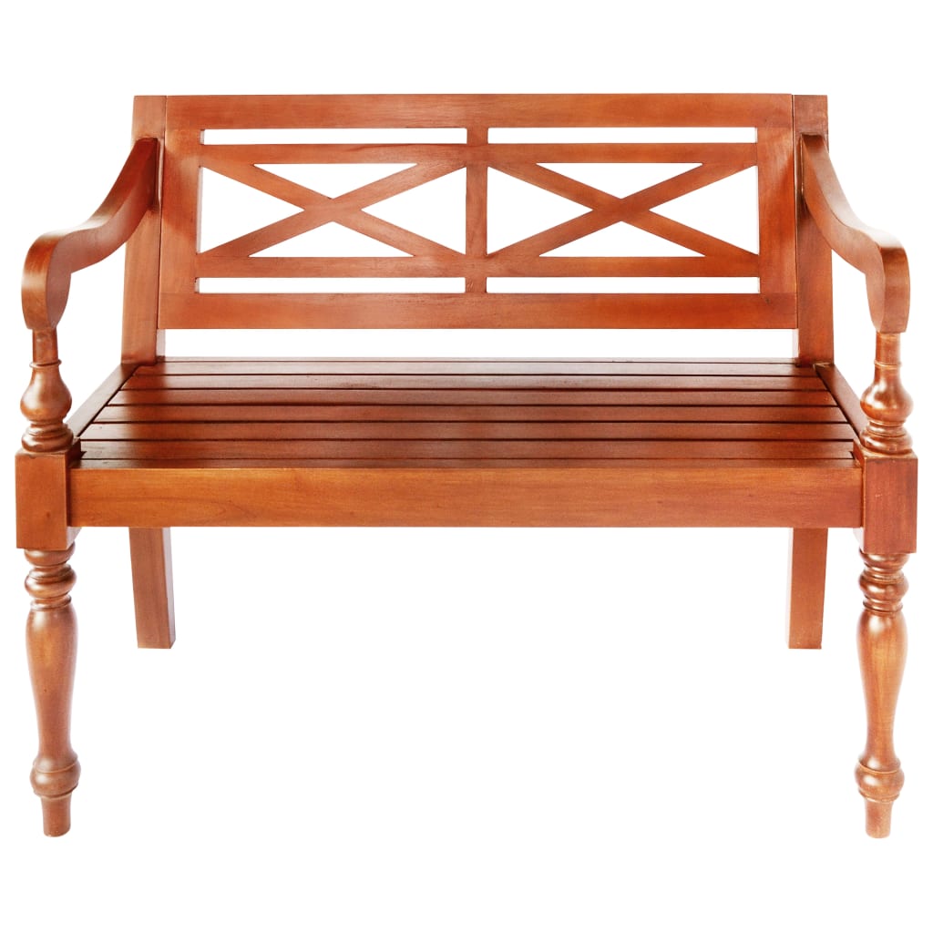 Banc Batavia 98 cm Bois d'acajou massif Marron foncé