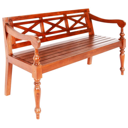 Banc Batavia 136 cm Bois d'acajou massif Marron foncé