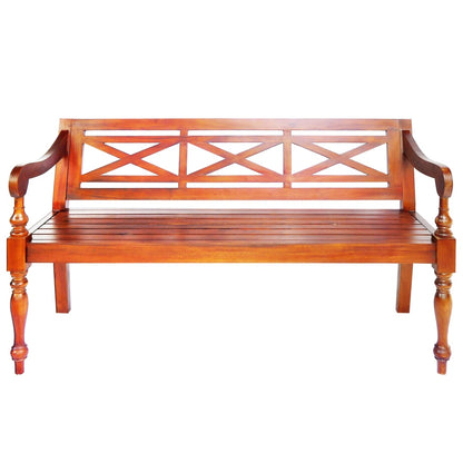 Banc Batavia 136 cm Bois d'acajou massif Marron foncé