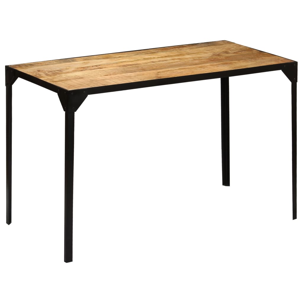 Table à manger Bois de manguier brut massif et Acier 120 cm