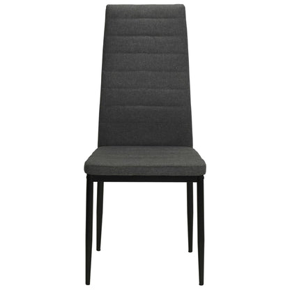 Chaises à manger lot de 6 gris foncé tissu