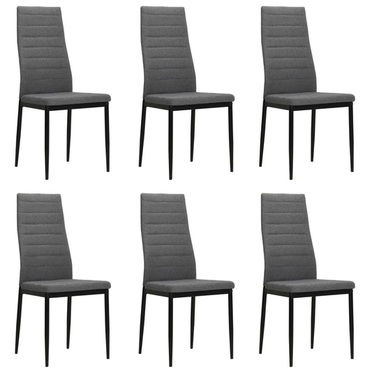 Chaises à manger lot de 6 gris clair tissu