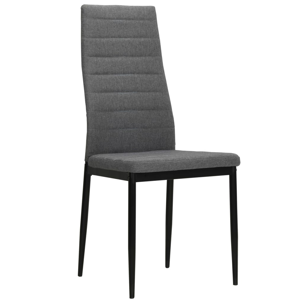 Chaises à manger lot de 6 gris clair tissu