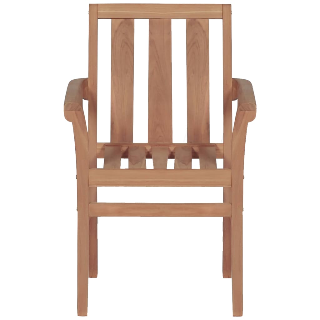 Chaises de jardin empilables lot de 2 Bois de teck solide