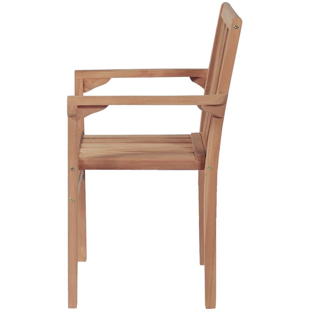 Chaises de jardin empilables lot de 2 Bois de teck solide