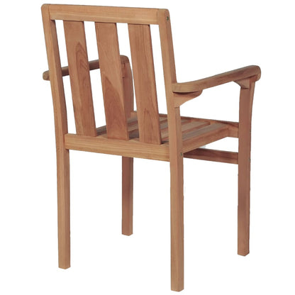 Chaises de jardin empilables lot de 2 Bois de teck solide