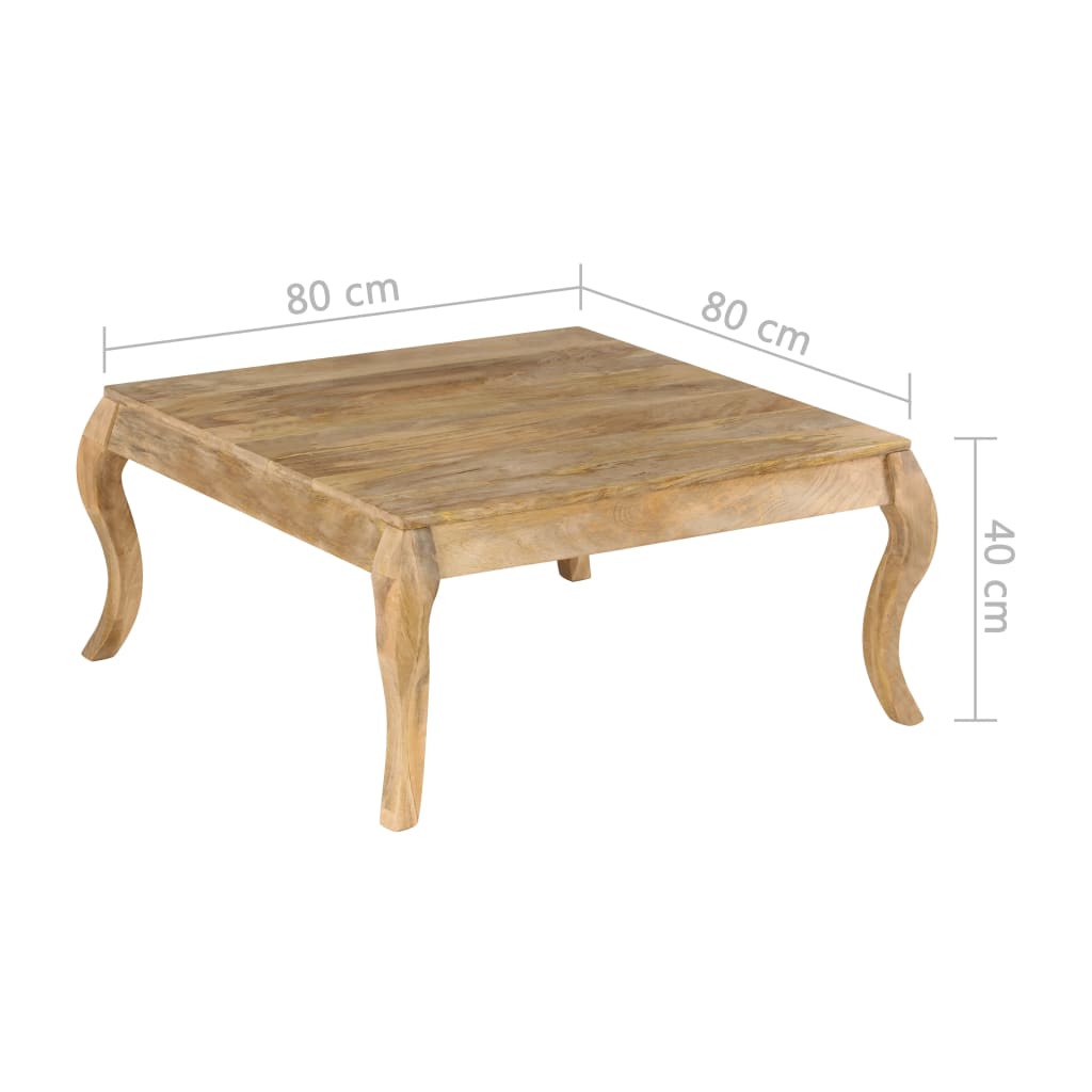 Table basse 80x80x40 cm Bois de manguier massif