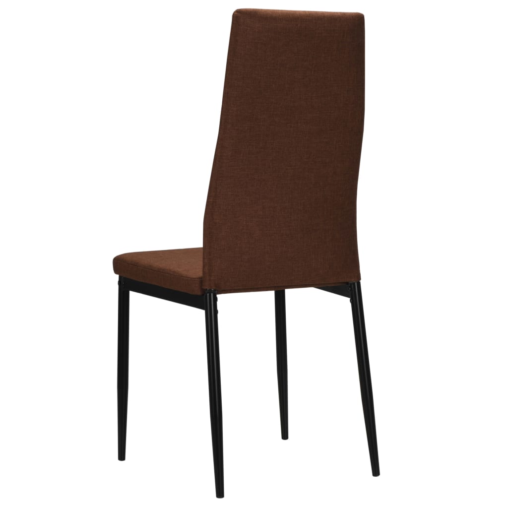 Chaises à manger lot de 6 marron tissu