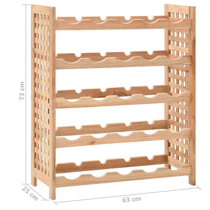 Casier à bouteilles pour 25 bouteilles Bois de noyer 63x25x73cm