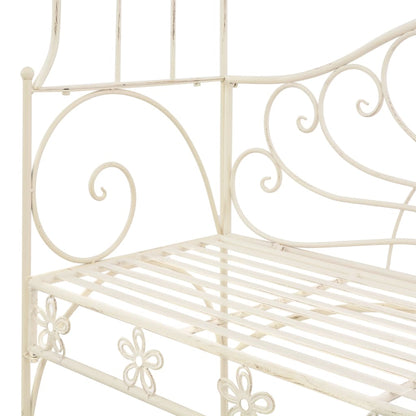 Banc de jardin 122 cm Fer Blanc antique