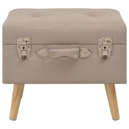 Tabouret de rangement 40 cm Beige Tissu