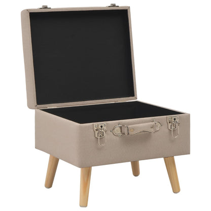 Tabouret de rangement 40 cm Beige Tissu