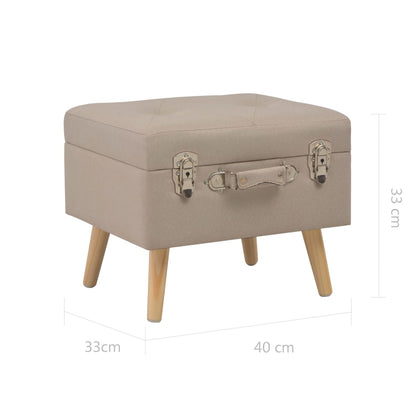 Tabouret de rangement 40 cm Beige Tissu