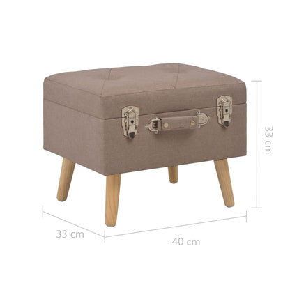 Tabouret de rangement 40 cm Marron Tissu