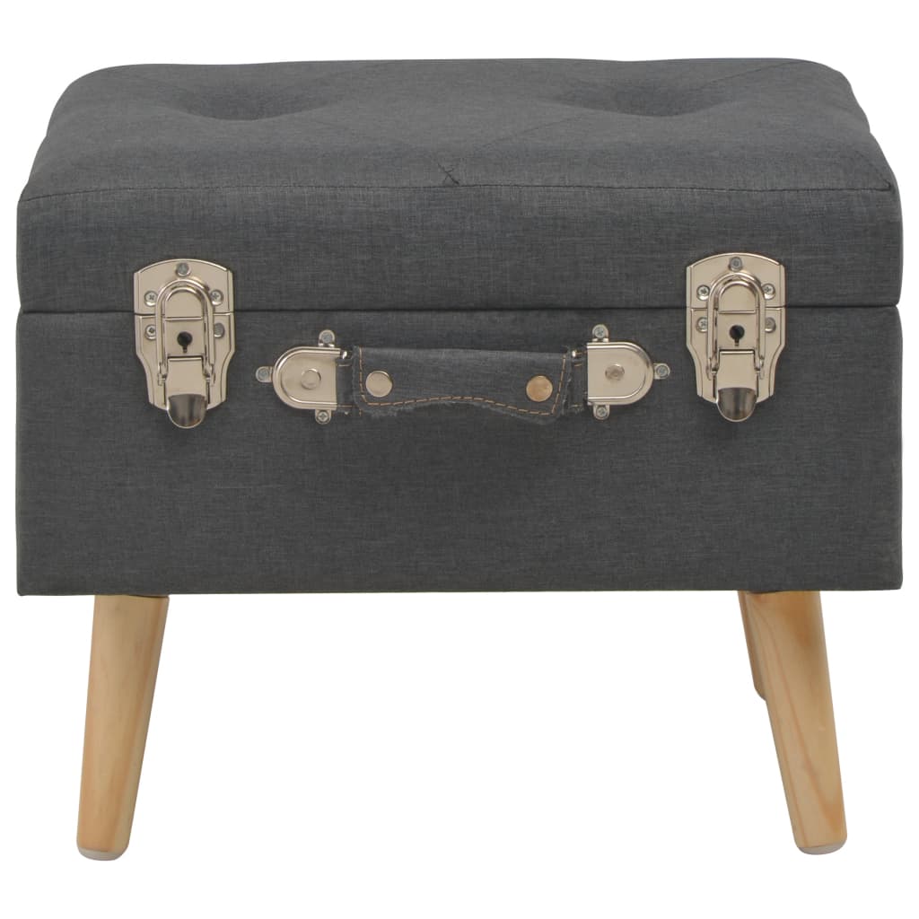 Tabouret de rangement 40 cm Gris foncé Tissu