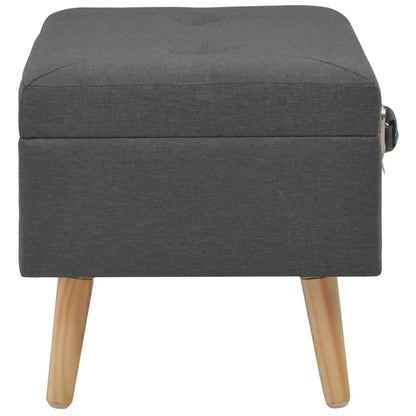 Tabouret de rangement 40 cm Gris foncé Tissu