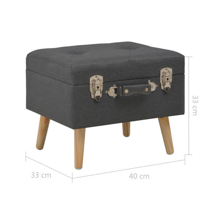 Tabouret de rangement 40 cm Gris foncé Tissu