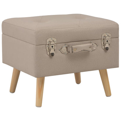 Tabourets de rangement lot de 3 Beige Tissu