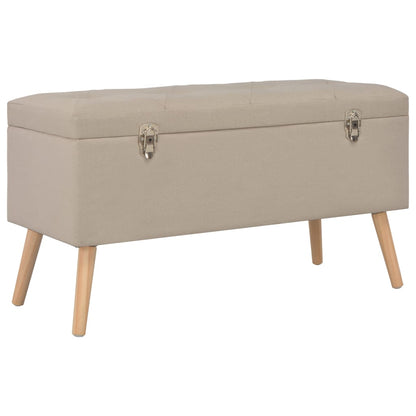 Tabourets de rangement lot de 3 Beige Tissu