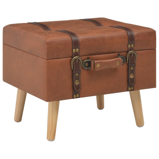 Tabouret de rangement 40 cm marron pâle similicuir