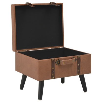 Tabouret de rangement 40 cm Marron Similicuir