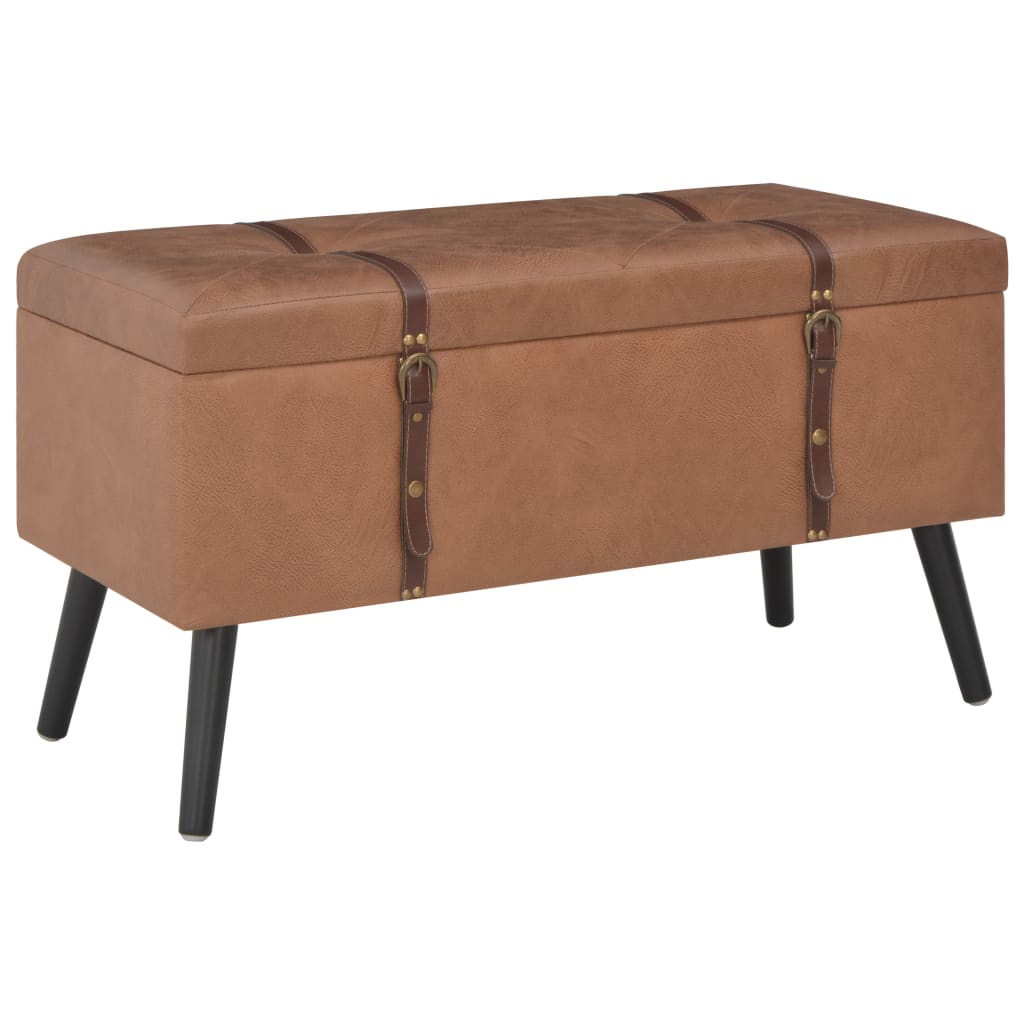 Tabourets de rangement lot de 3 Marron Similicuir