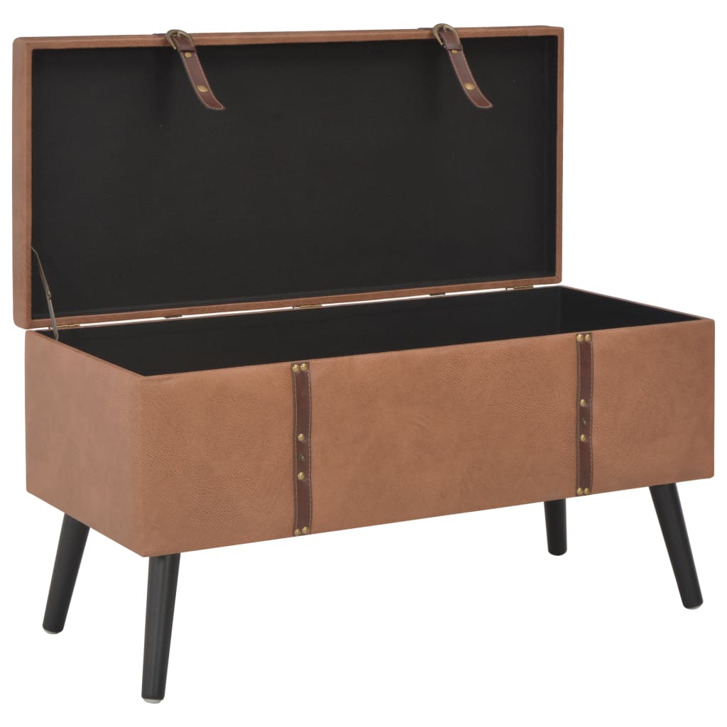 Tabourets de rangement lot de 3 Marron Similicuir