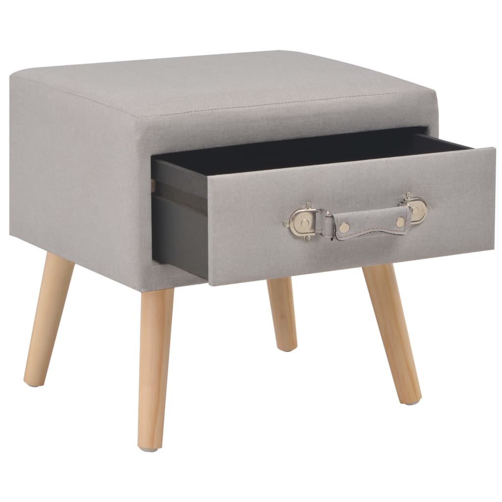 Table de chevet Gris 40x35x40 cm Tissu