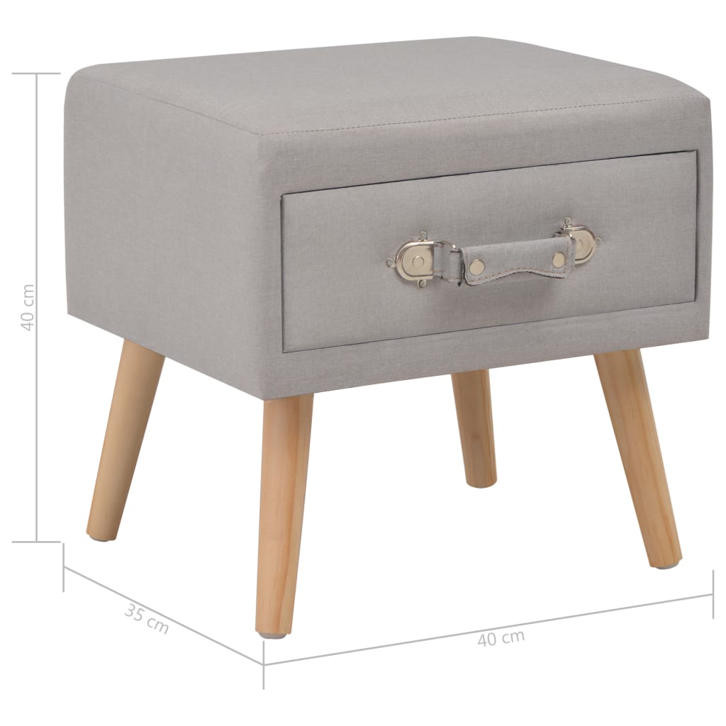 Table de chevet Gris 40x35x40 cm Tissu