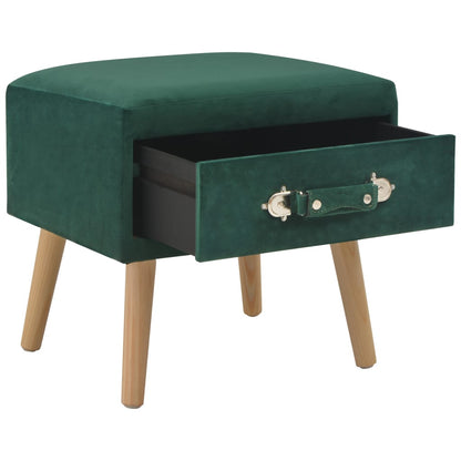 Table de chevet Vert 40x35x40 cm Velours