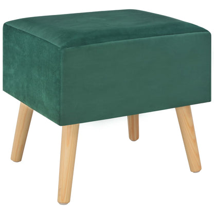 Table de chevet Vert 40x35x40 cm Velours