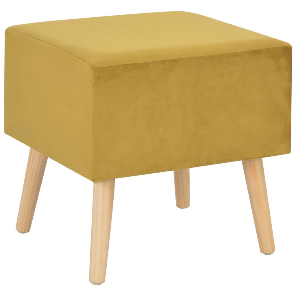 Table de chevet Moutarde 40x35x40 cm Velours