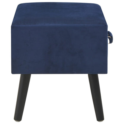 Table de chevet Bleu 40x35x40 cm Velours