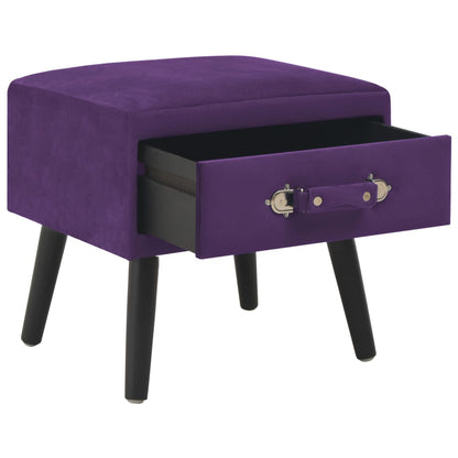 Table de chevet Violet foncé 40x35x40 cm Velours