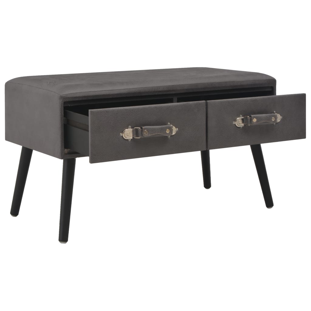 Table basse Gris 80x40x46 cm Similicuir