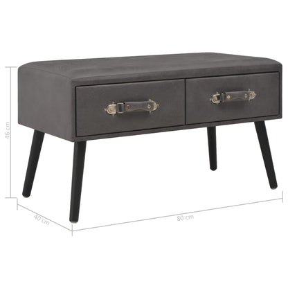 Table basse Gris 80x40x46 cm Similicuir