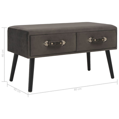 Table basse Gris 80x40x46 cm Velours