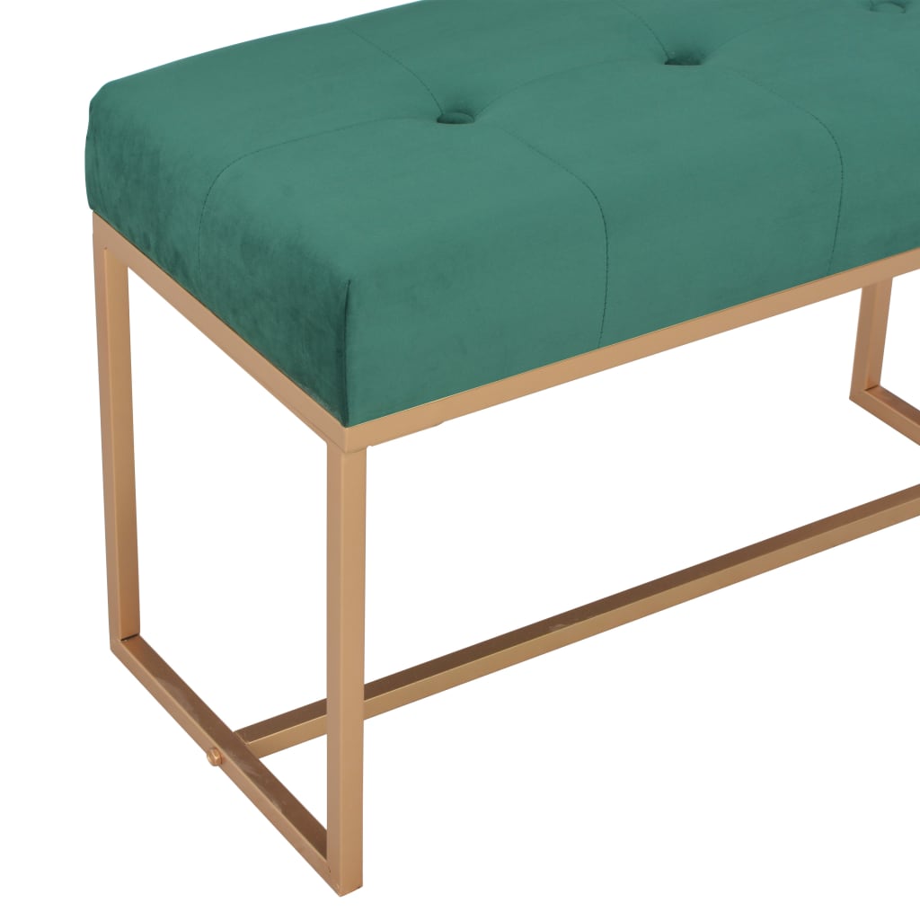 Banc 80 cm Vert Velours