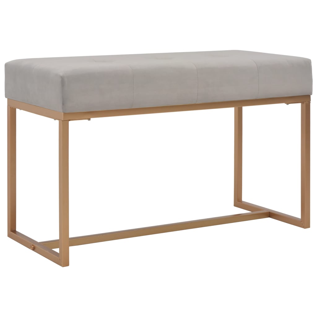 Banc 80 cm Gris Velours