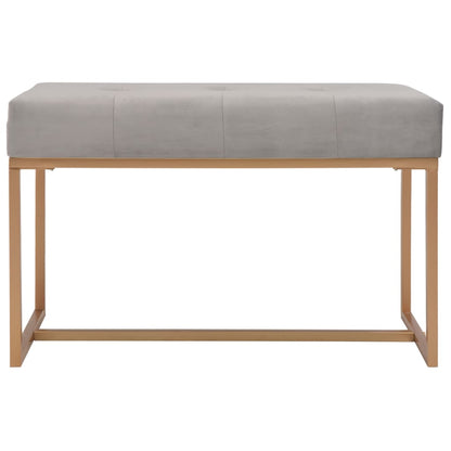 Banc 80 cm Gris Velours