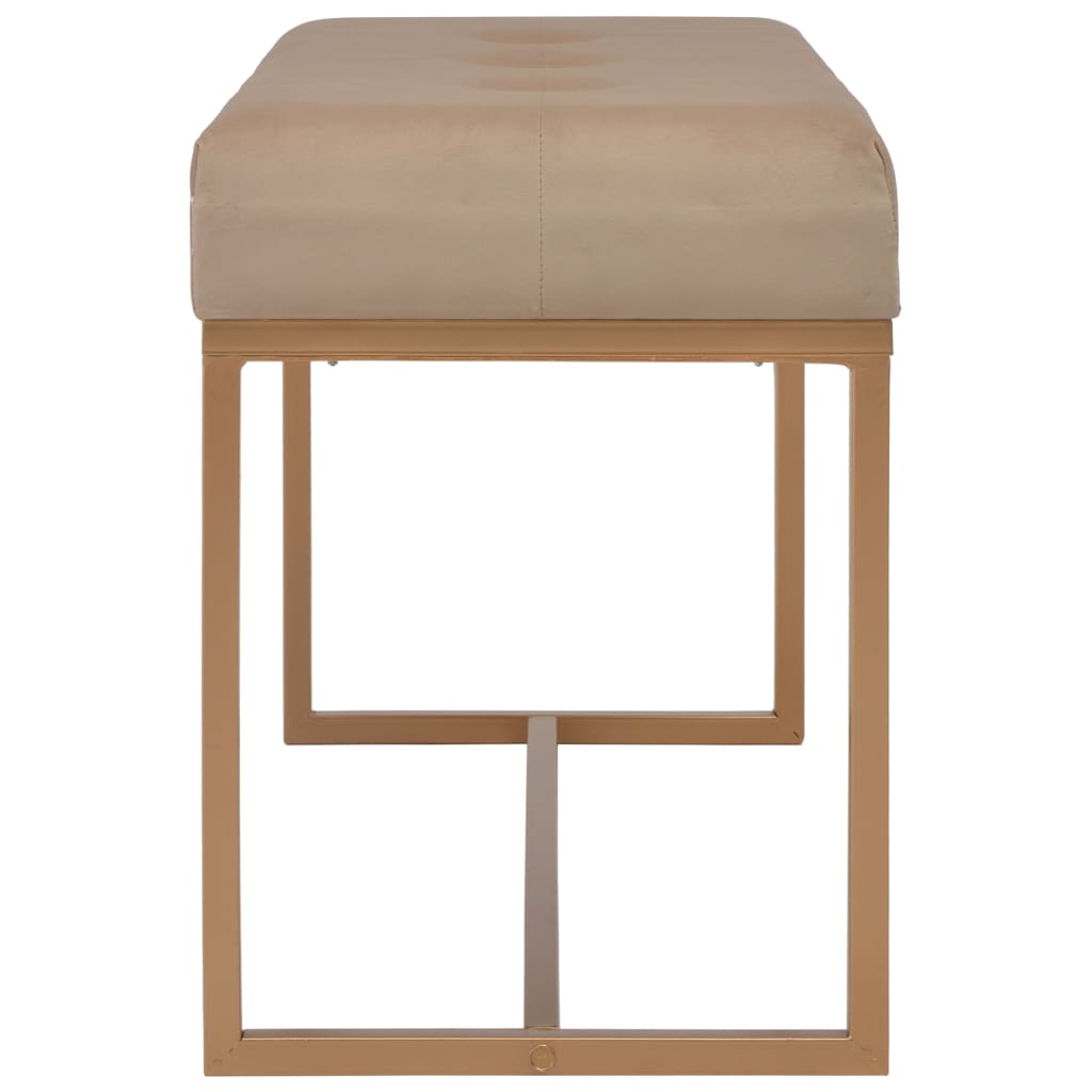 Banc d'entrée beige 80 cm velours