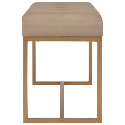 Banc d'entrée beige 80 cm velours