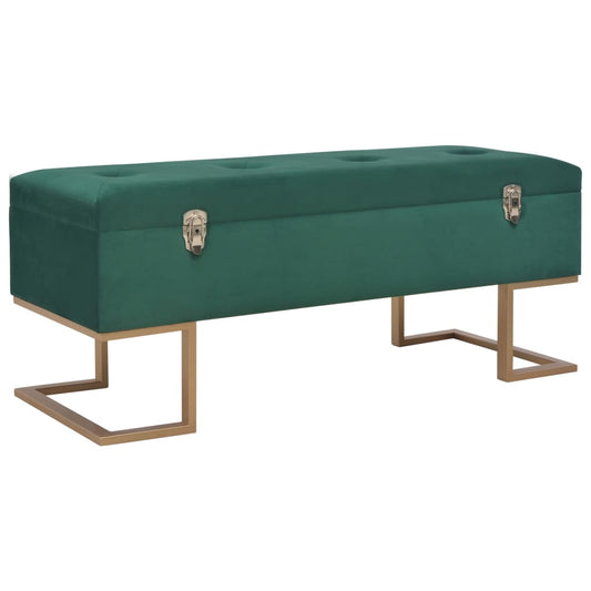 Banc avec compartiment de rangement 105 cm Vert Velours