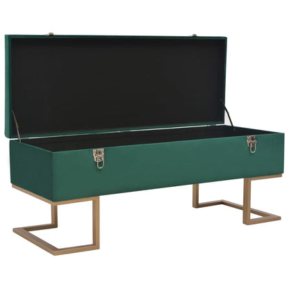 Banc avec compartiment de rangement 105 cm Vert Velours