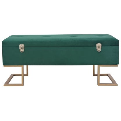 Banc avec compartiment de rangement 105 cm Vert Velours