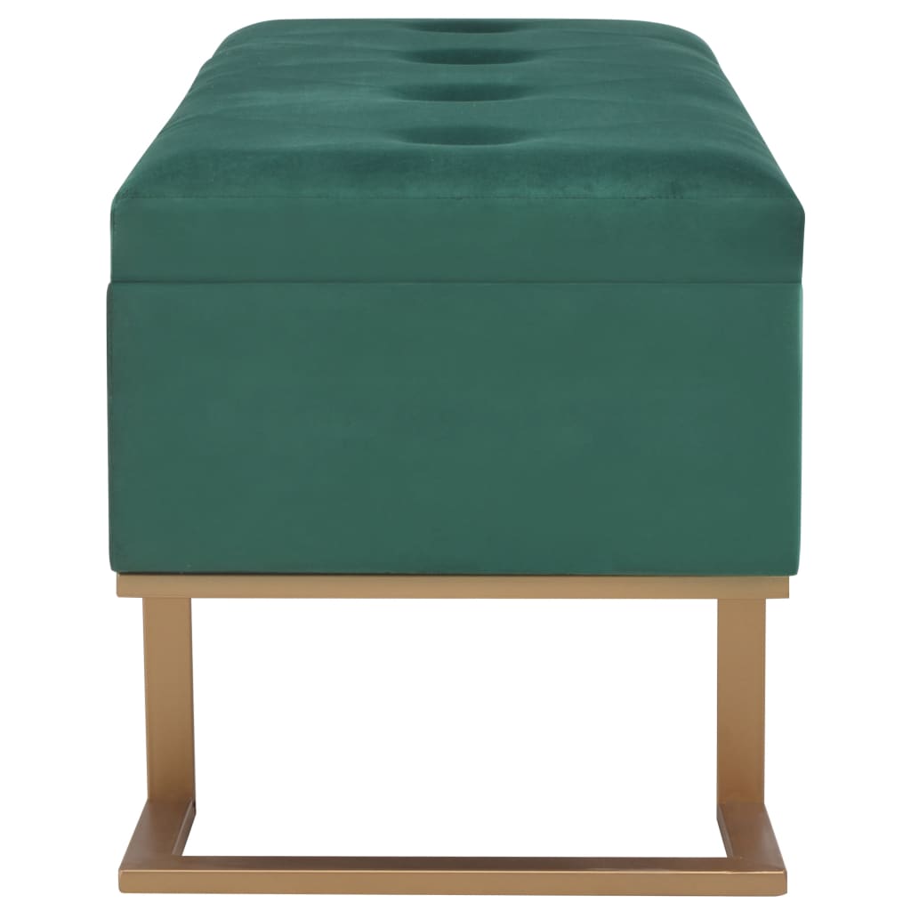 Banc avec compartiment de rangement 105 cm Vert Velours